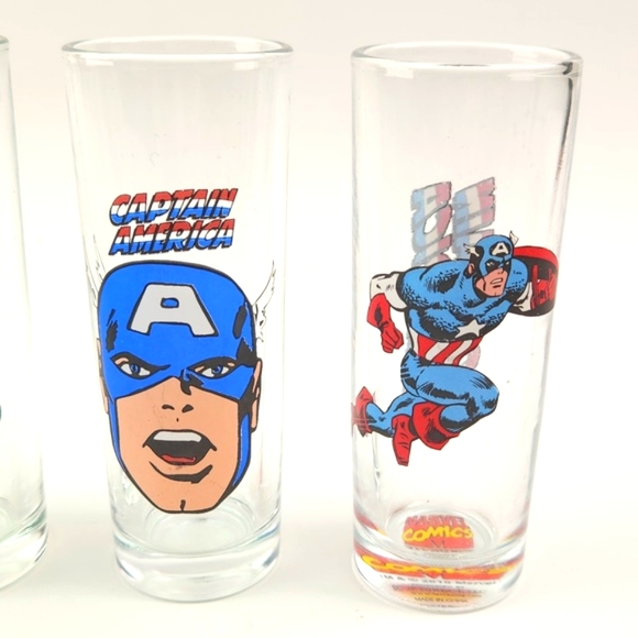 MARVEL Set of 4 2 Oz glasses: Hulk, Capt. AMERICA, Iron Man, 2010 - Picture 9 of 17
